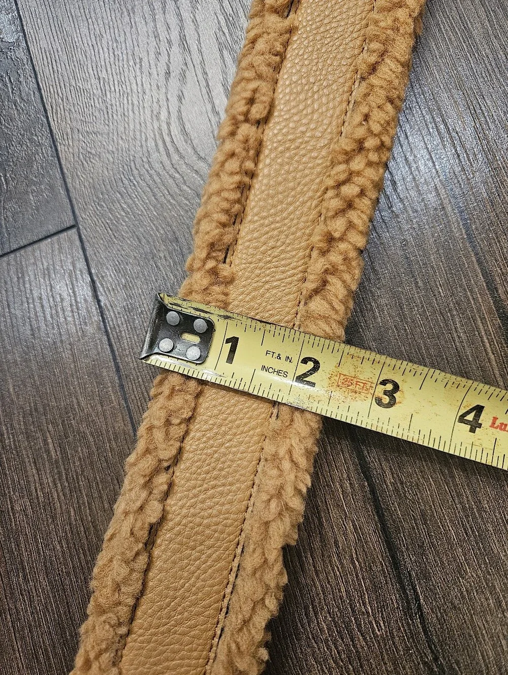 NEW Michael Kors Sherpa Teddy Leather Wide Bag Strap From Mirella Bag Camel Gold